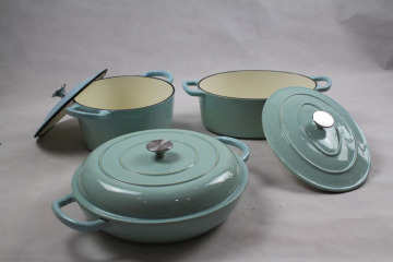 Cream Blue Color Cookware Sets