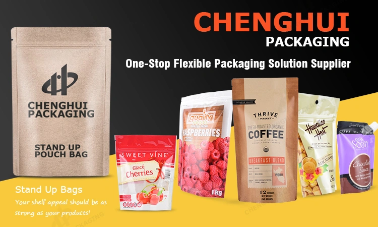 Factory Printed Customize Size Plastic Packaging Zipper Zip Lock Rice Flour Grain Packaging Stand up Pouch