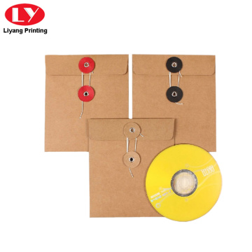 Phong bì giấy Kraft với chuỗi nút cho đĩa CD