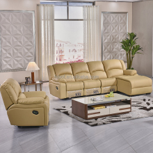 Factory Wholesale Cream Leather Recliner Sofa: New Design Rocker Recliner