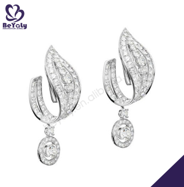 Fashion luxurious cz silver earring jewellery