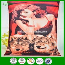 sexy girl printed beach towel,microfiber wolf printed beach towel