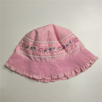 Lace Brim Poplin Stickerei Floppy Hat