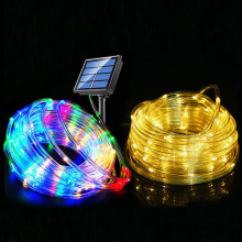 Solar-Powered Copper Wire Rope Tube Lights Waterproof IP65 Christmas Garden & Outdoor Decor