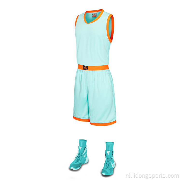 Nieuwste basketbal jersey ontwerpkleur oranje