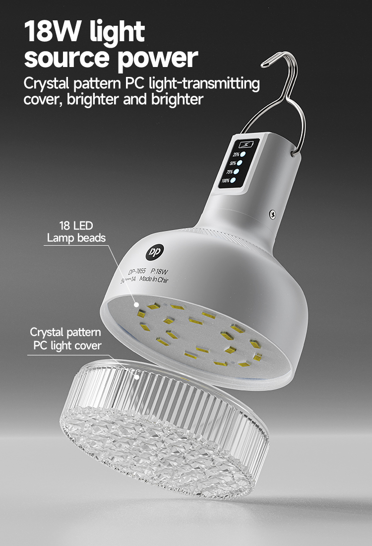4-7855-LED Rechargeable Bulb Camping Light with Lithium Battery - DP 4-7855-LED Rechargeable Bulb Camping Light with Lithium Battery - DP