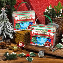 12 Pcs Christmas Goodie Boxes - Cardboard Xmas Treat Boxes with Handles