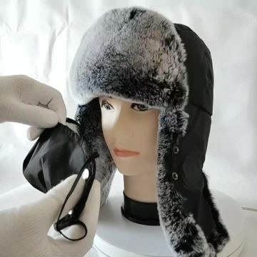 Winter Hat with Ear Flaps Trooper Trapper Hat Detachable Face Mask