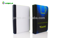 western refillable leather notebook with front pocket