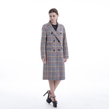 Cashmere overcoat coloured bird checks