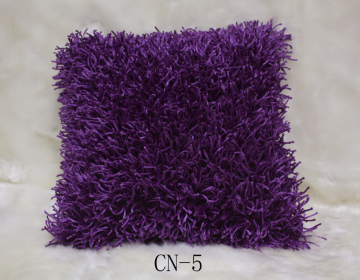 Polyester Shaggy Cushion With Design