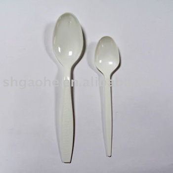 soup spoon and fork / plastic soup ladle