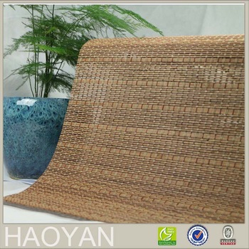 Chinese roll up window blind with natural wood