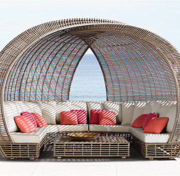 Contemporary Outdoor Round Bamboo Daybed