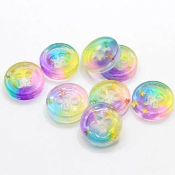 Round Star Glitter Resin Buttons Ράψιμο DIY Scrapbooking Decals για Παιδικά Βιοτεχνικά Αξεσουάρ 100τμχ