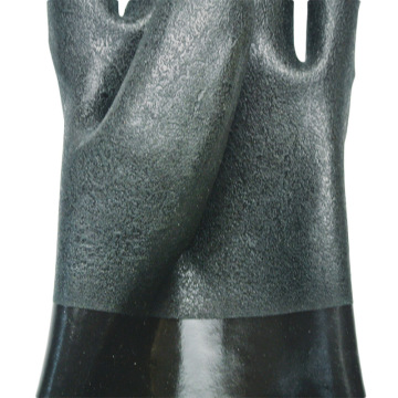 Luvas de flanela pretas com acabamento arenoso de 30 cm