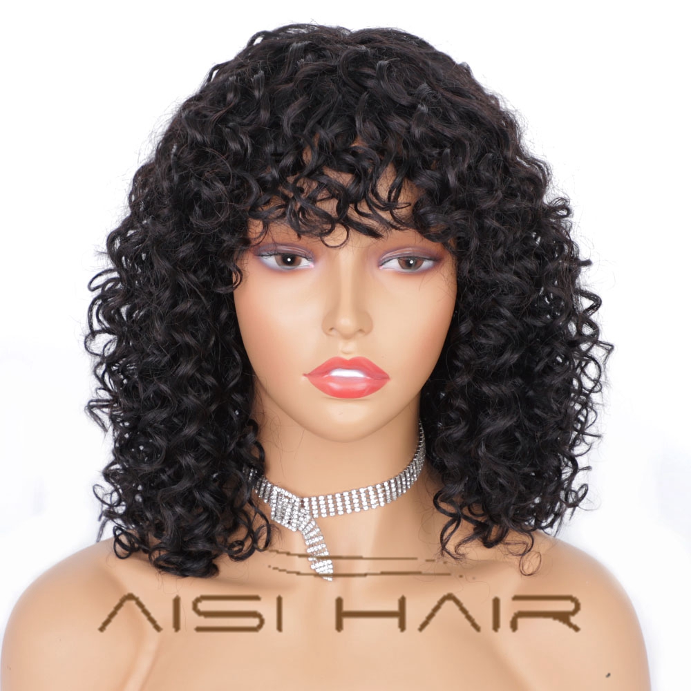 Aisi Hair Brazilian Wholesale Bod Short Gluless Natural Afro Kinky Curly Hair 100% Cheap Human Hair Wigs