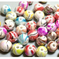 Plástico acrílico Tie Dye AB Swirl Round Gumball Beads Charms