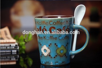 promotional porcelain ceramic modern coffee mugs with spoon