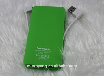 Power charger with micro usb wire 8000mah power bank