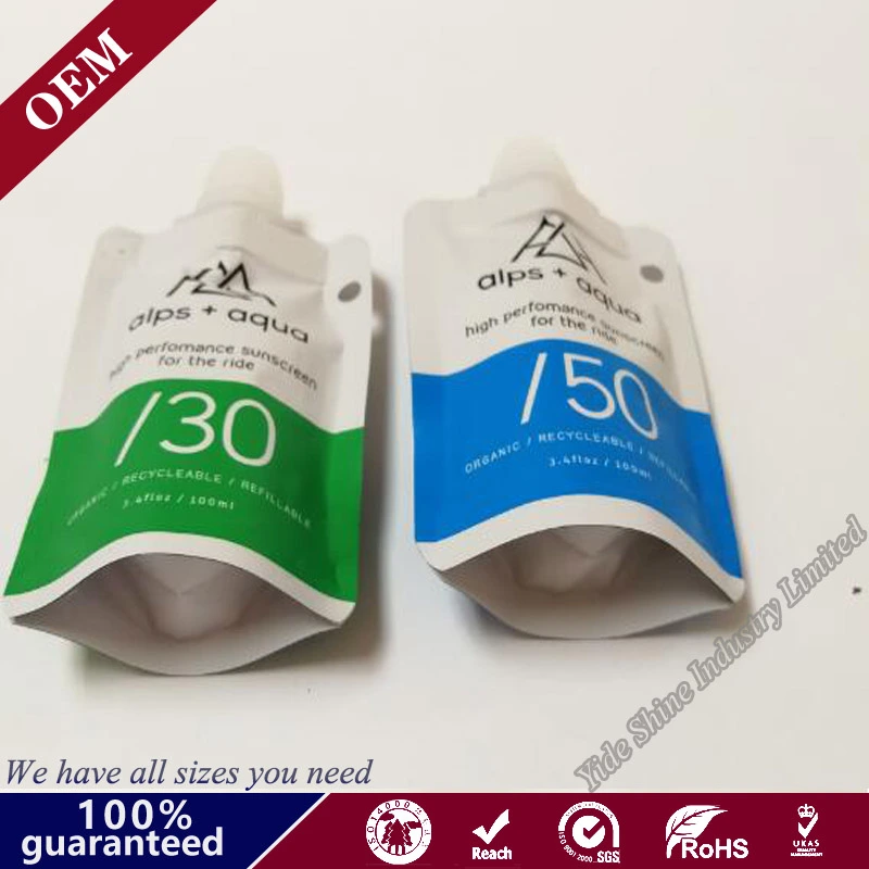 Stand up Doypack Bag with Pour Spouts for Liquid Cream Sauce Packaging