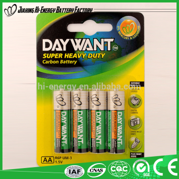 OEM R6P PVC jacket available Dry Cell Battery/Chinese battery dry