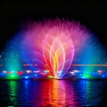 Outdoor floating music fountain