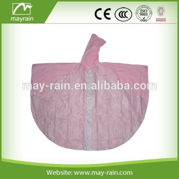plain design pink hooded rain poncho