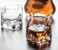 Crystal Whisky Glass con borde de oro