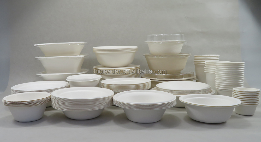 Biodegradable Disposable Sugarcane SaladBowl With Lid Sugarcane Bagasse Food Bowl