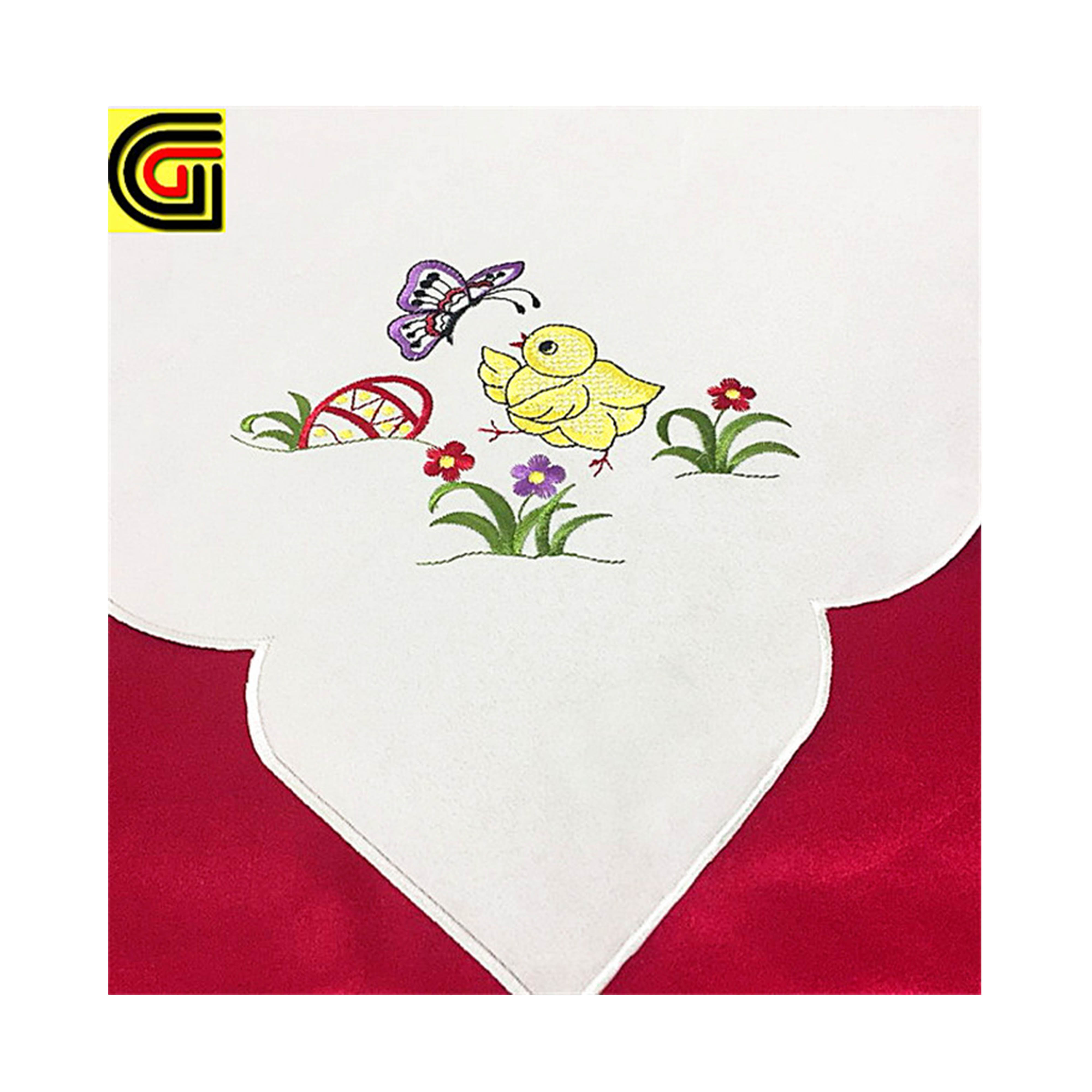Hot Selling Easter holiday stain embroidery table cloth_tablecloth for Easter
