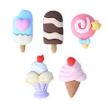 Süße Harz Eiscreme Charms Sommer Essen Eis am Stiel Lollipop Flat Back Charms für Telefonzelle Ornament