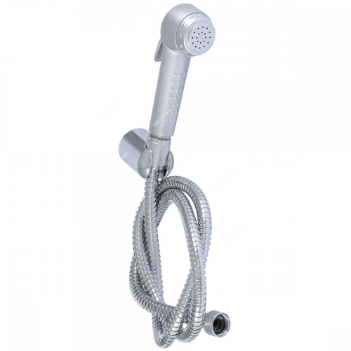 Polished Stainless Steel Shattaf Bidet with Sliding Button