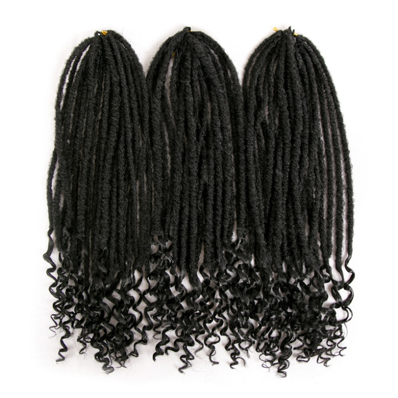 Crochet Hair Faux Locs Curly Ends Goddess Faux Locs Braids Synthetic Hair Extension