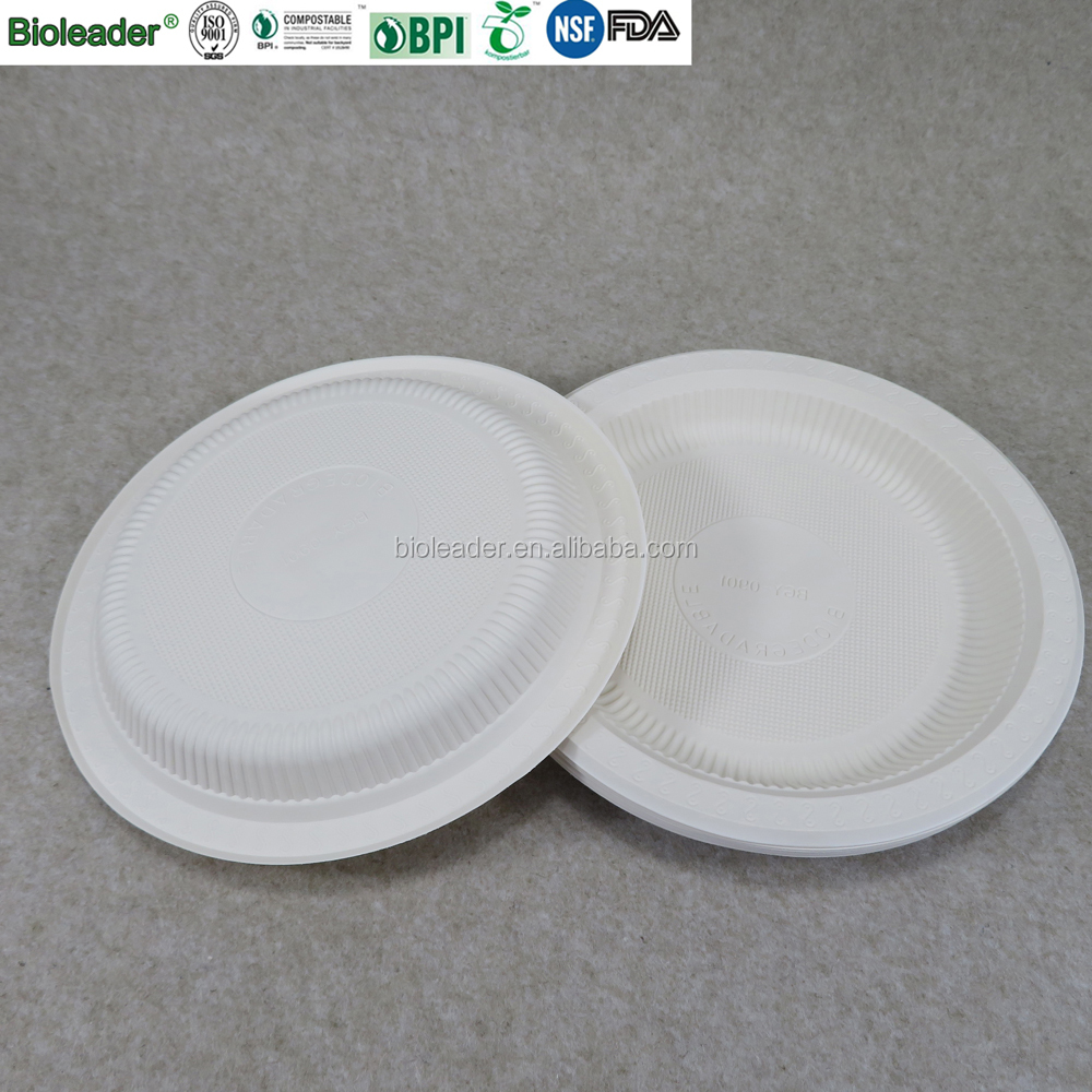 Disposable Compostable Cornstarch Plastic Plates