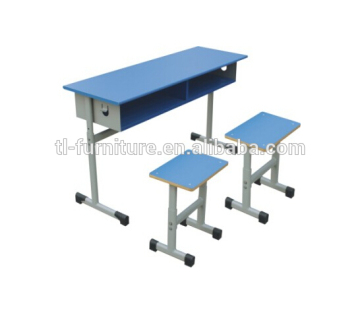 Double wooden school desk and chair/school desk bench/two seater school desks