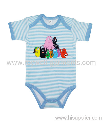 Baby Striped Bodysuit With Nice Print 