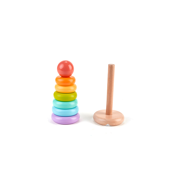 Customized Educational Toy Rainbow Stacker,Ring Rainbow Stacker Wooden Toy