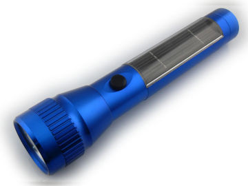 5.5v / 80ma 10led Aluninum Alloy Solar Powered Led Flashlight Torch
