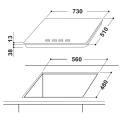 주방 Indesit 가스 호브 730cm 스테인레스 스틸