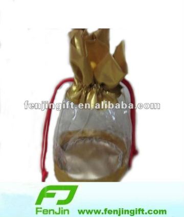 Promotional clear vinyl pvc cloth drawstring bag