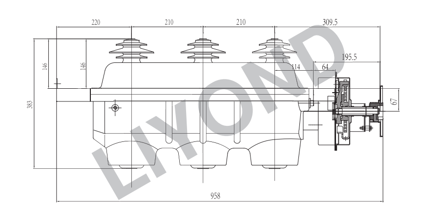 10kV 12kV Indoor AC High Voltage SF6 Load Break Switch gas switches for Switchgear