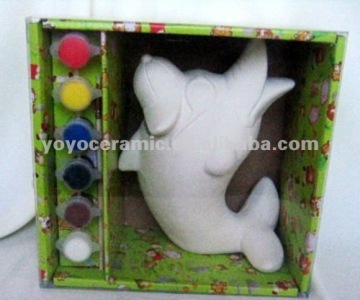 ceramic bisque dolphins