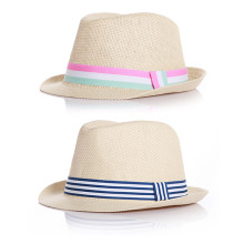 kids Summer Beach Panama Fedora Cap Trilby Cuban Style infant Sun Straw Hats