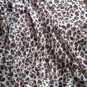 Semi Transparent Fabric Silk with Leopard Print Hangzhou Silk Chiffon