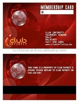 Plastic membership card with magnetic stripe