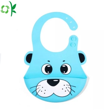 Cartoon Washable Silicone Baby Bibs for Dinner