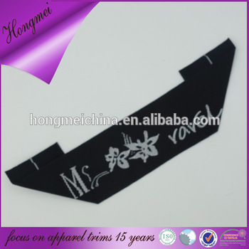 Big size folded black label woven tag label