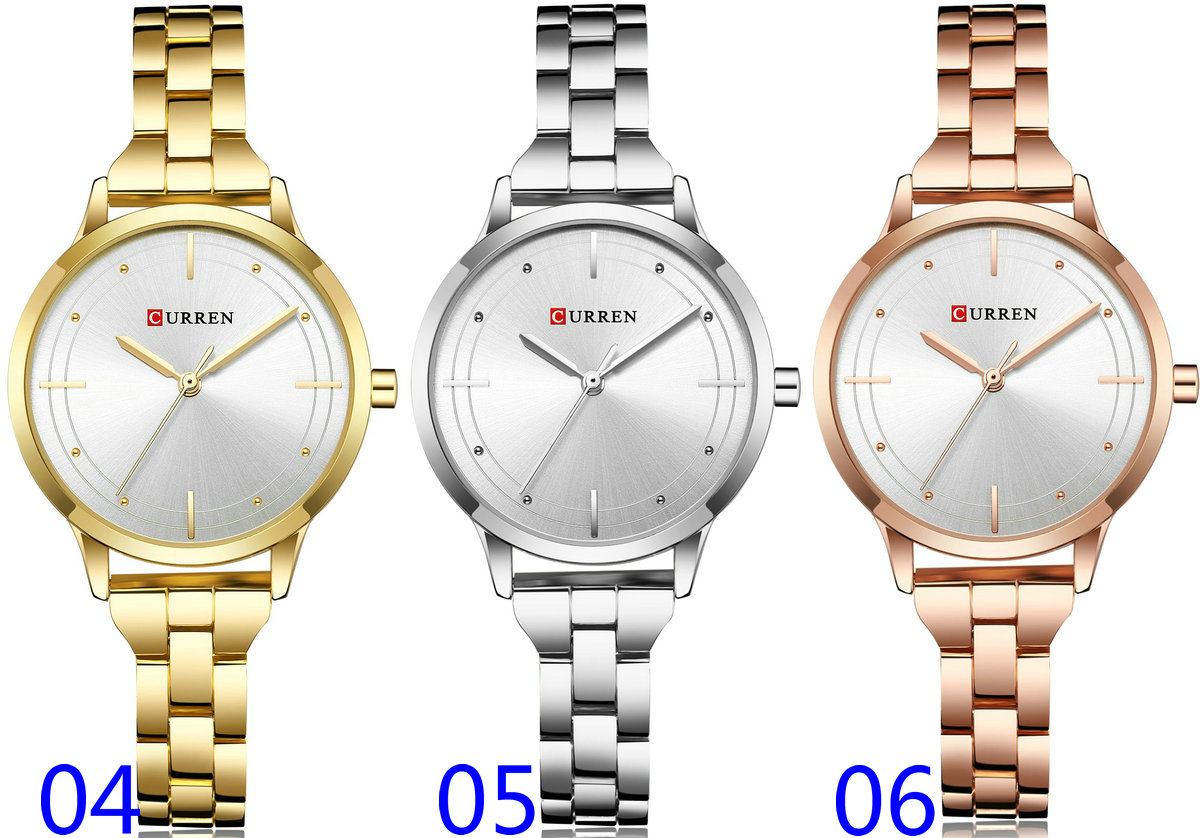CURREN 9019 Women Quartz Pointer Movement Watch Newest Elegant Rose Gold Ladies Watches