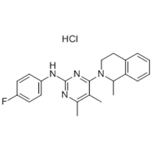 이름 : 2- 피리 미딘 아민, 4- (3,4- 디 하이드로 -1- 메틸 -2 (1H)-이소 퀴 놀리 닐) -N- (4- 플루오로 페닐) -5,6- 디메틸-, 염산염 (1 : 1) CAS 178307 -42-1
